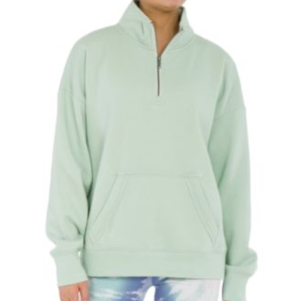 Hippie Rose Blue Gray Women's Quarter-Zip Sweatshirt